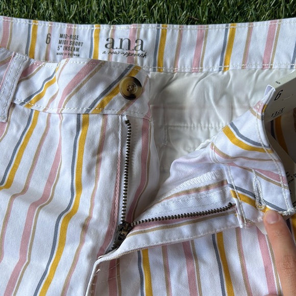 a.n.a mid-rise striped shorts - Picture 5 of 7